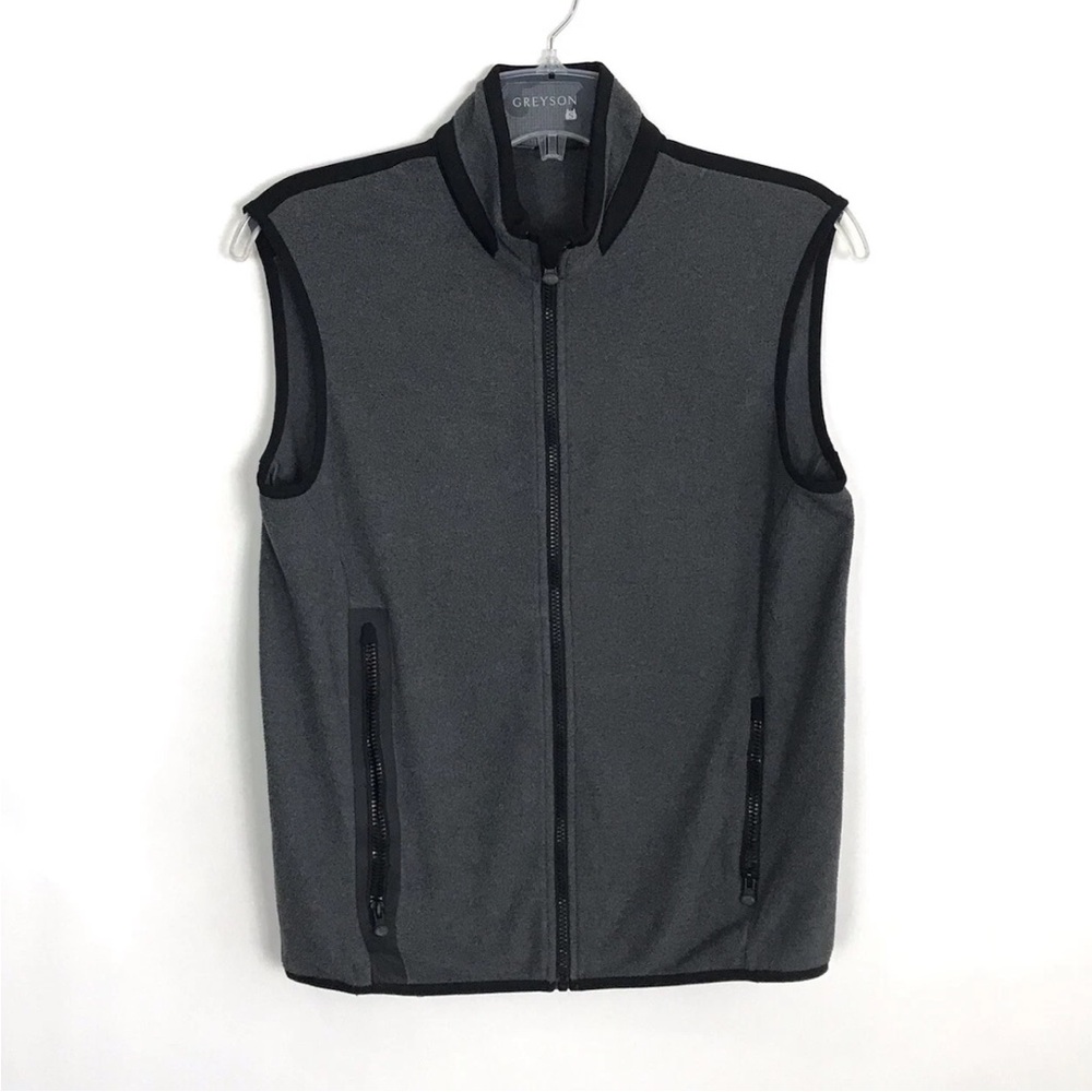 Greyson Men's Algonquin Primaloft Charcoal Gray Full-Zip Performance Vest